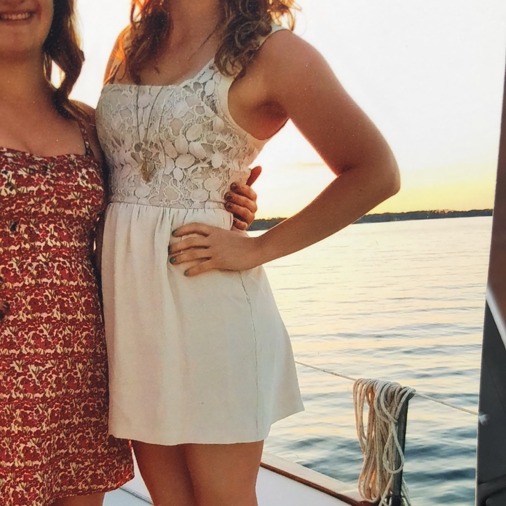 Lace cream dress